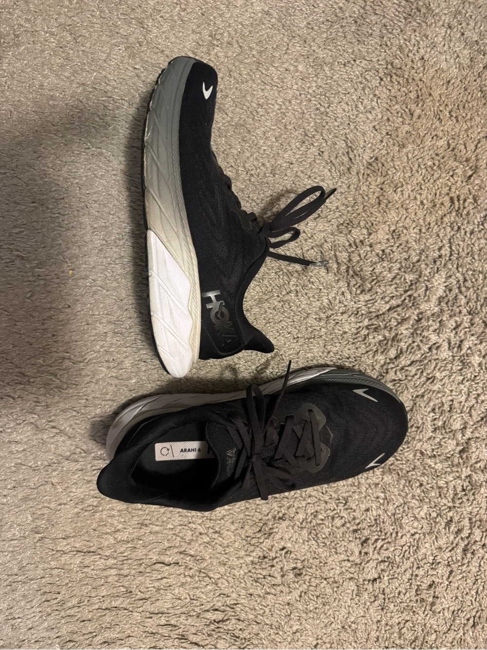Hoka Women’s Black and Gray Athletic Running Shoes